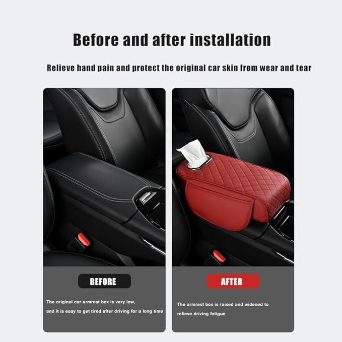 Car Armrest Pad for Hyundai Venue 2020–2025, Center Console Cover with Memory Foam Cushion, Anti-Slip Protector, Arm Rest Cushion Car Interior Accessories,B Beige