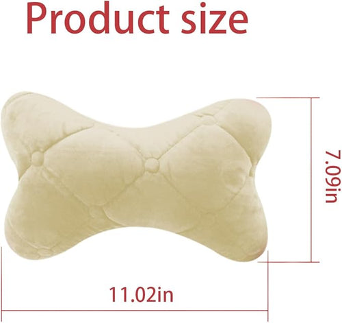 2PCS Car Headrest Pillow, Soft Comfortable Vehicle Neck Pillow Cushion, Automotive Interior Head Rest Pad Accessories for Driving Fatigue Relief, Universal for SUV, Sedan, Truck (Beige)