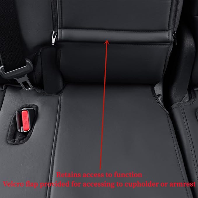 coverdream Custom Seat Covers Compatible with Select Toyota Highlander 2014 2015 2016 2017 2018 2019,Three Row,Second Row Captain Chair - Leatherette (Red/Black,Full Set)