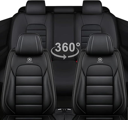 AREKA 5 Seat Covers for Honda Civic 2002-2026 Breathable Car Seat Covers,Anti-Slip Waterproof Car Seat Protectors with Airbag,Automotive Vehicle Cushion with Storage Pockets (Standard,Black)