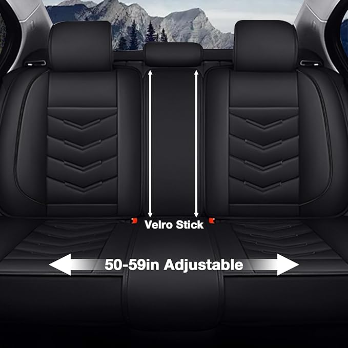 MVRVMV Luxury Car Seat Covers for Honda Pilot 2010-2026, Nappa Leather Auto Seat Cover with 2 Neck Pillows and 2 Lumbar Supports (5 Seat Luxury, Black)