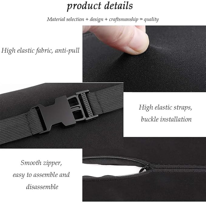 Car Seat Headrest Lumbar Support Kit for Tesla Model Y 2021 2022 2023, Ergonomic Memory Foam Head Neck Pillow Back Cushion Drivers Travel Anti Fatigue,E/Blue