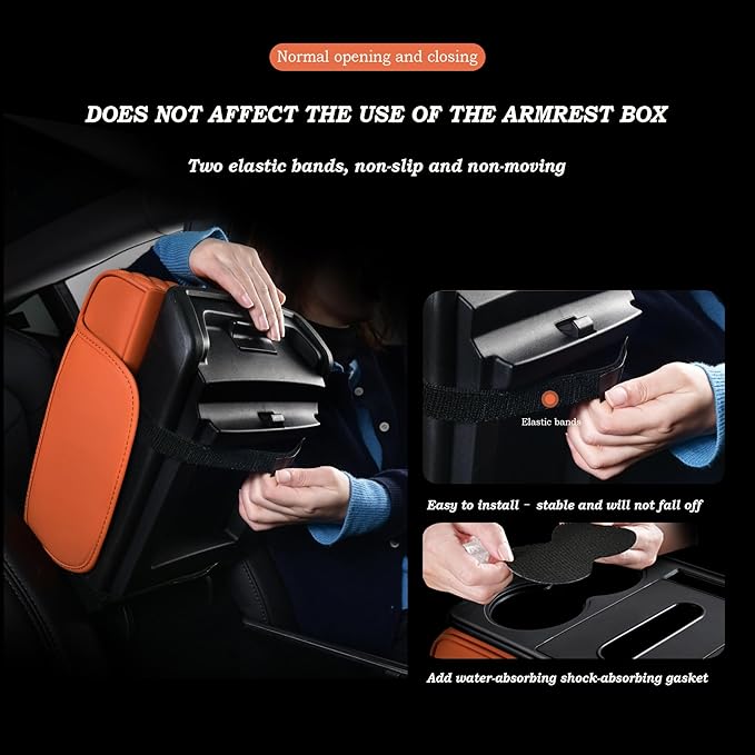 Car Center Console Cover for Acura MDX 2014-2025, Armrest Storage Box, Multifunctional Center Console Cover Organizer, Leather Armrest Protector Pad for SUV,C Coffee