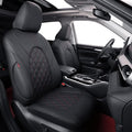 coverdream Custom Seat Covers Compatible with Select Toyota Highlander 2014 2015 2016 2017 2018 2019,Three Row,Second Row Captain Chair - Leatherette (Red/Black,Full Set)