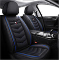 MVRVMV Seat Covers for Ford Ranger 2005-2026, Waterproof Leather Auto Seat Cover (2 Seat Standard,Black-Blue)