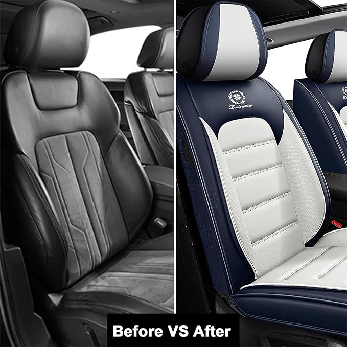 AREKA 2 Seat Covers for Honda Civic 2002-2026 Breathable Car Seat Covers,Anti-Slip Waterproof Car Seat Protectors with Airbag,Automotive Vehicle Cushion with Storage Pockets (Standard,Blue)