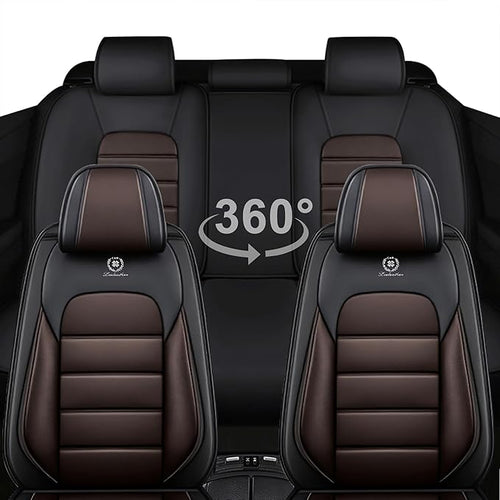 AREKA 5 Seat Covers for Honda Civic 2002-2026 Breathable Car Seat Covers,Anti-Slip Waterproof Car Seat Protectors with Airbag,Automotive Vehicle Cushion with Storage Pockets (Standard,Brown)