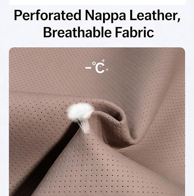 Car Neck Pillow & Lumbar Support for Lincoln Aviator 2020-2024 Ergonomic Breathable Mesh Auto Seat Back Cushion Headrest,Brown-Neck & Lumbar Set