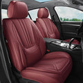 SCDOOCA Car Seat Covers Front Seat Burgundy, Luxury Leather Seat Covers, Waterproof and Breathable Seat Covers, Universal Car Seat Protector Fit for Cars, Trucks, SUVs, Pick-ups, Wine Red