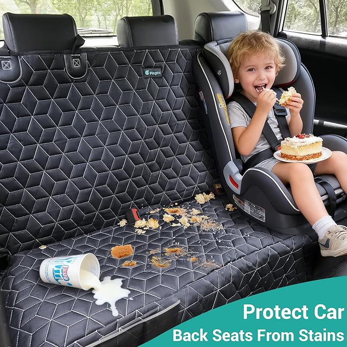 Meginc Dog Car Seat Covers for Back Seat,Waterproof Pet Bench Seat Covers for Trucks Ford f150/Ram1500/Nissan Frontier/Toyota Tacoma/GMC Canyon/Silverado Scratch Nonslip Truck Seat Cover for Dogs