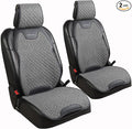 Gripure Breathable Linen Car Seat Cover Protector for Front Seats – Durable, Non-Slip, Airbag Compatible, Universal Fit for Sedans, SUVs, Pickups (2pcs, Gray)
