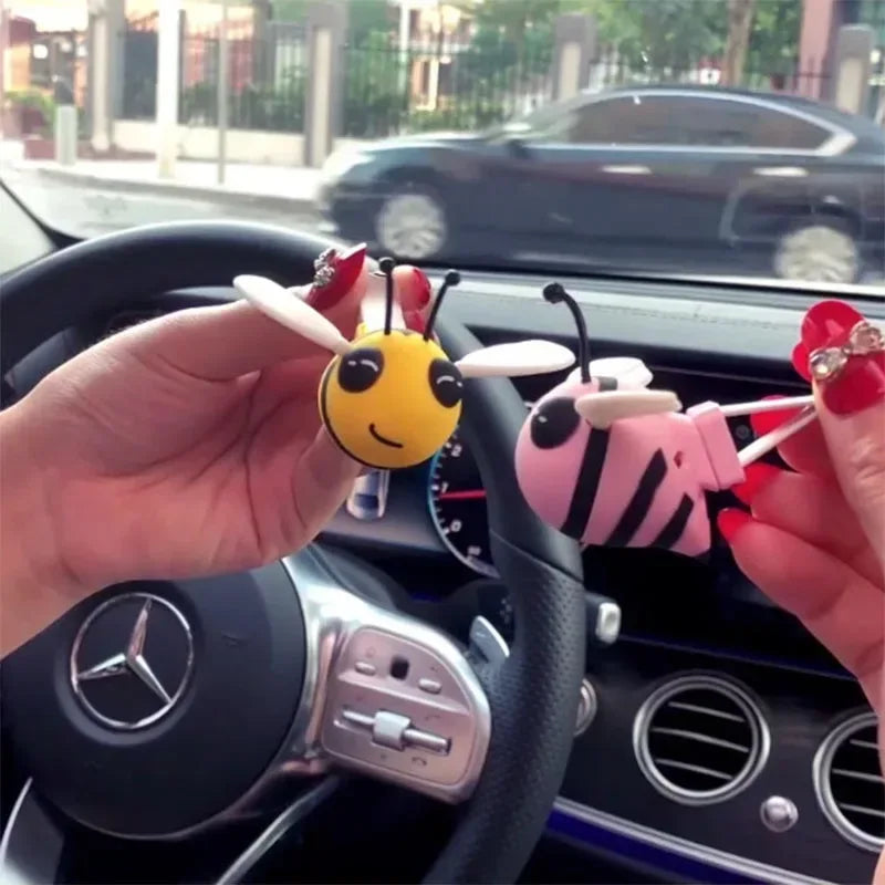 AutoVibe Cute Bee Car Air Freshener - Vent Clip Perfume Diffuser