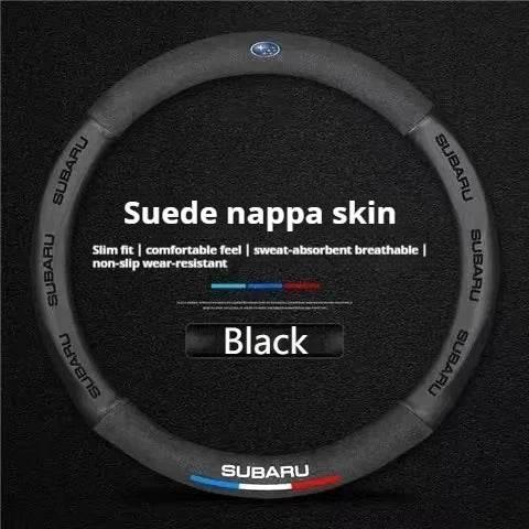Subaru Steering Wheel Cover | Suede Leather 3D Logo