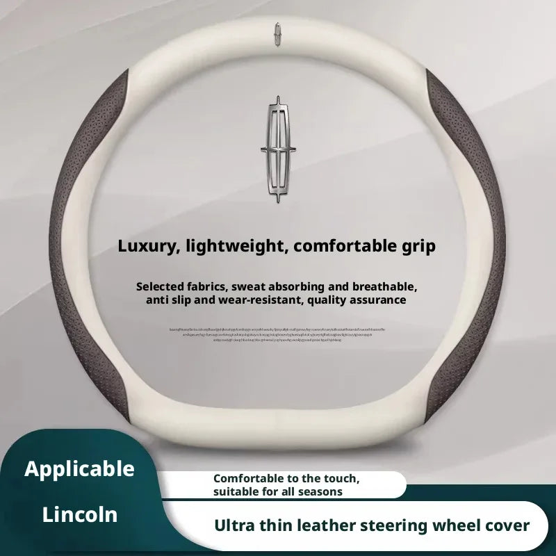Lincoln Carbon Fiber Leather Steering Wheel Cover