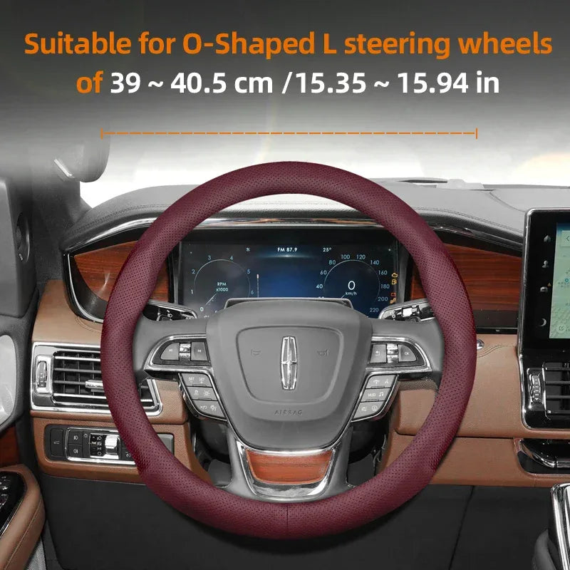 Lincoln Ultra-Thin Breathable Leather Steering Wheel Cover
