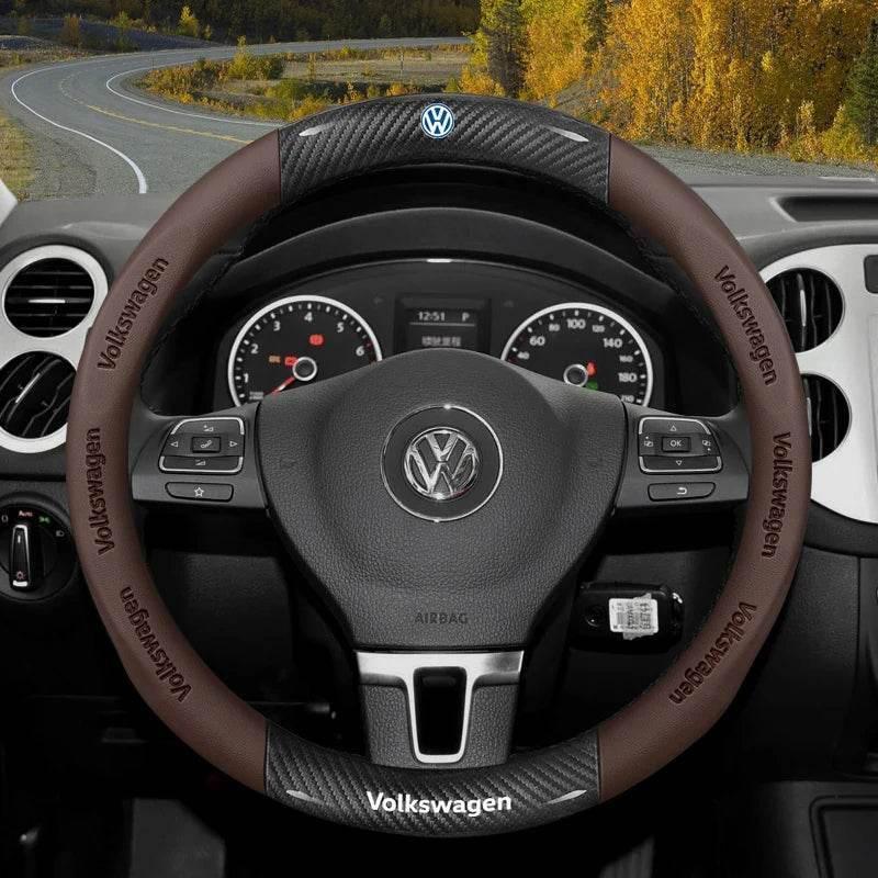Volkswagen Suede & Carbon Fiber Steering Wheel Cover