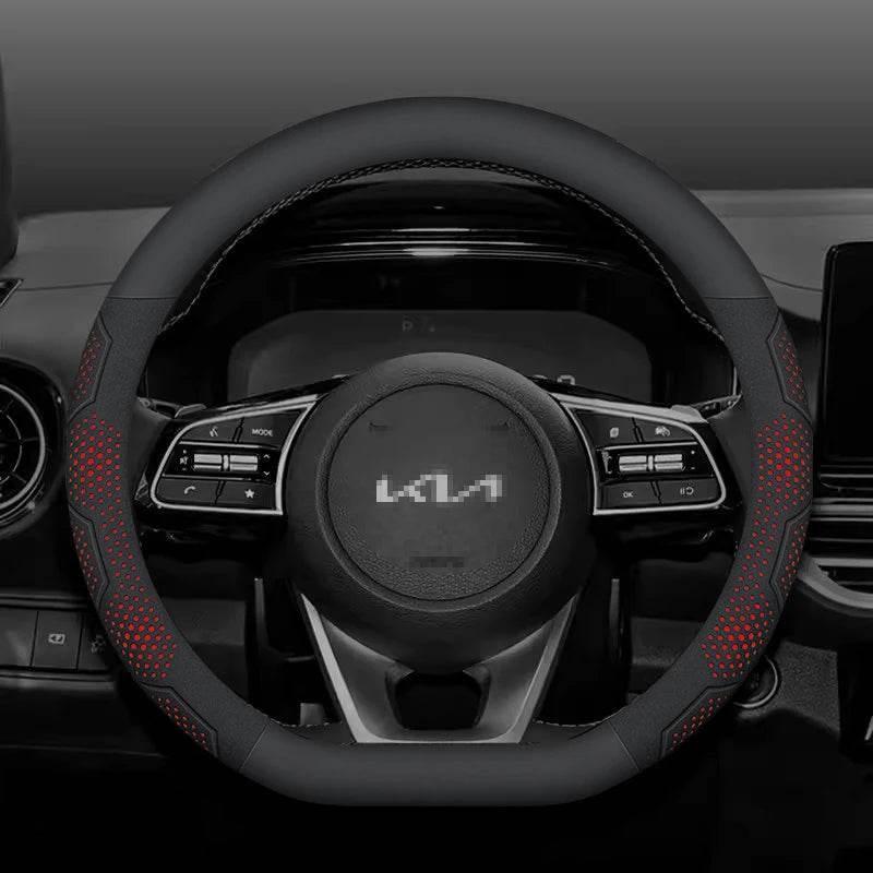 Kia Carbon Fiber Suede Steering Wheel Cover