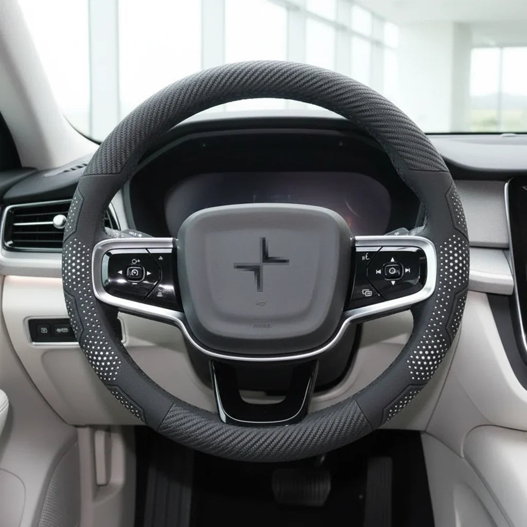 Polestar Carbon Fiber Suede Steering Wheel Cover