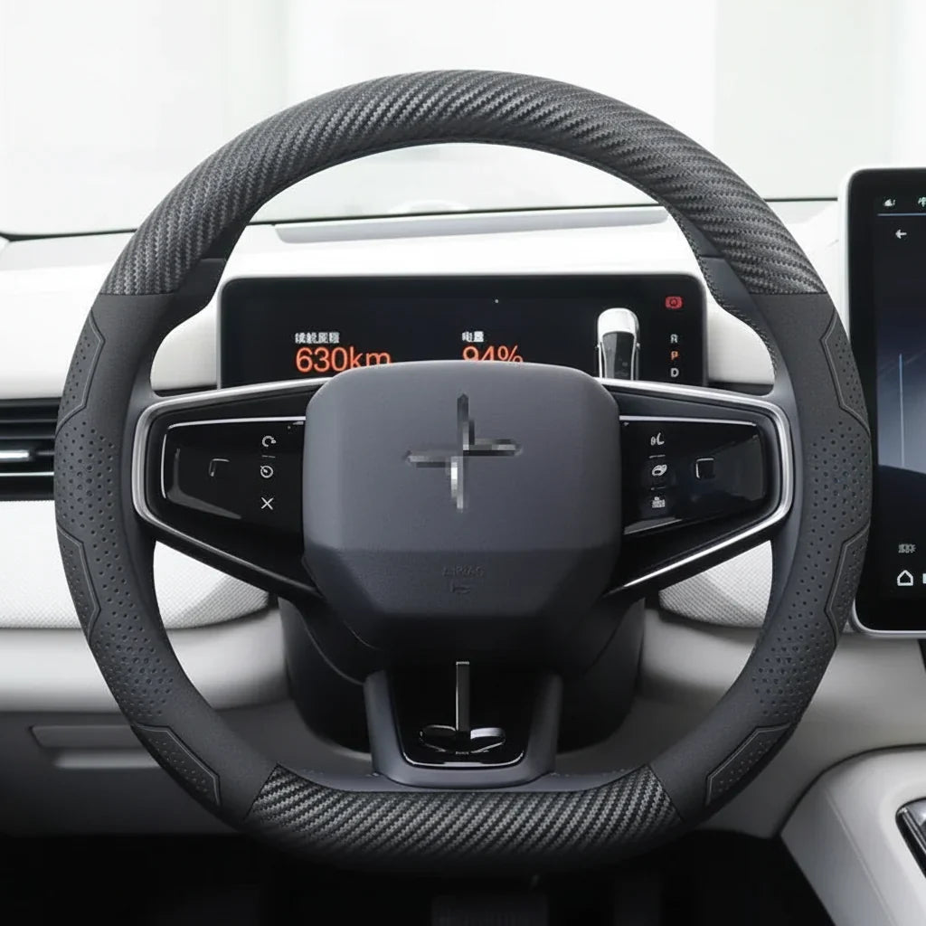 Polestar Carbon Fiber Suede Steering Wheel Cover