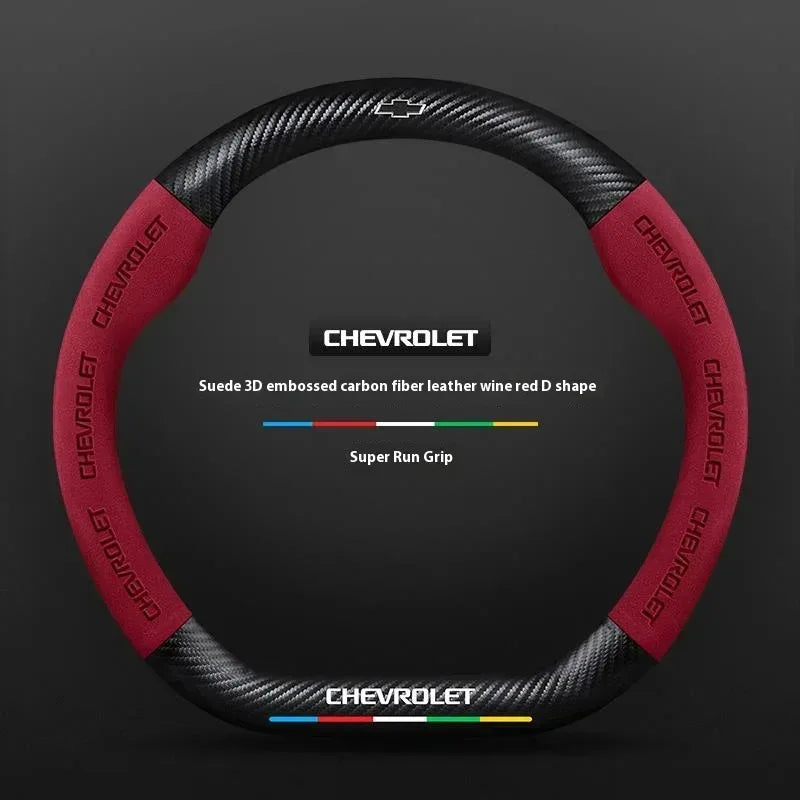 Chevrolet Suede Carbon Fiber Steering Wheel Cover