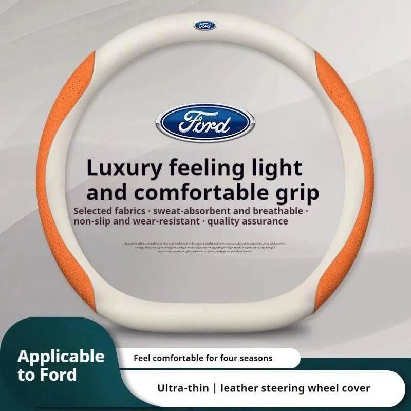 Ford Carbon Fiber Leather Steering Wheel Cover