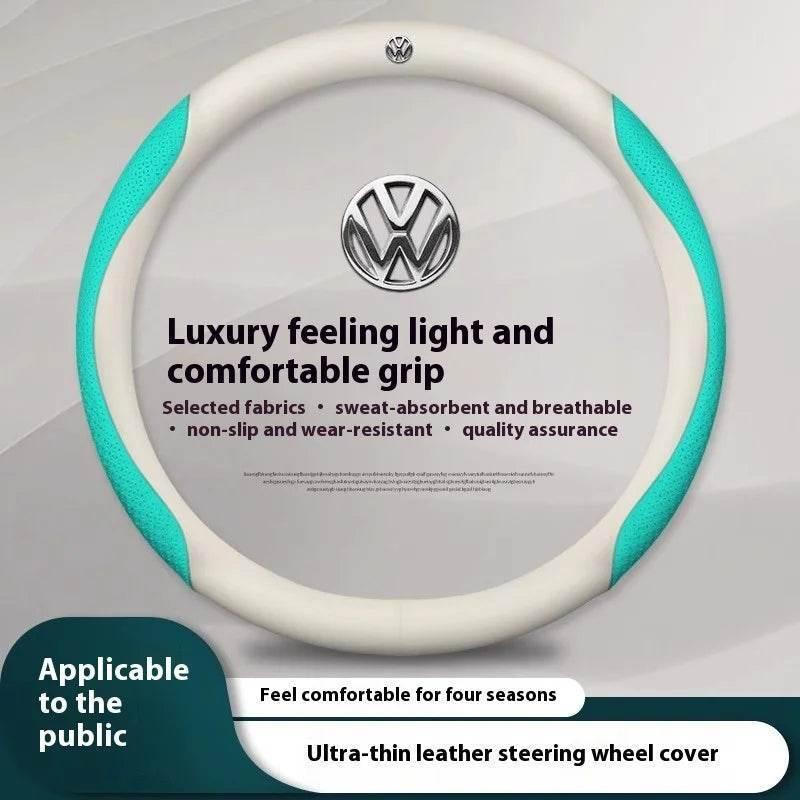Volkswagen Carbon Fiber Leather Steering Wheel Cover