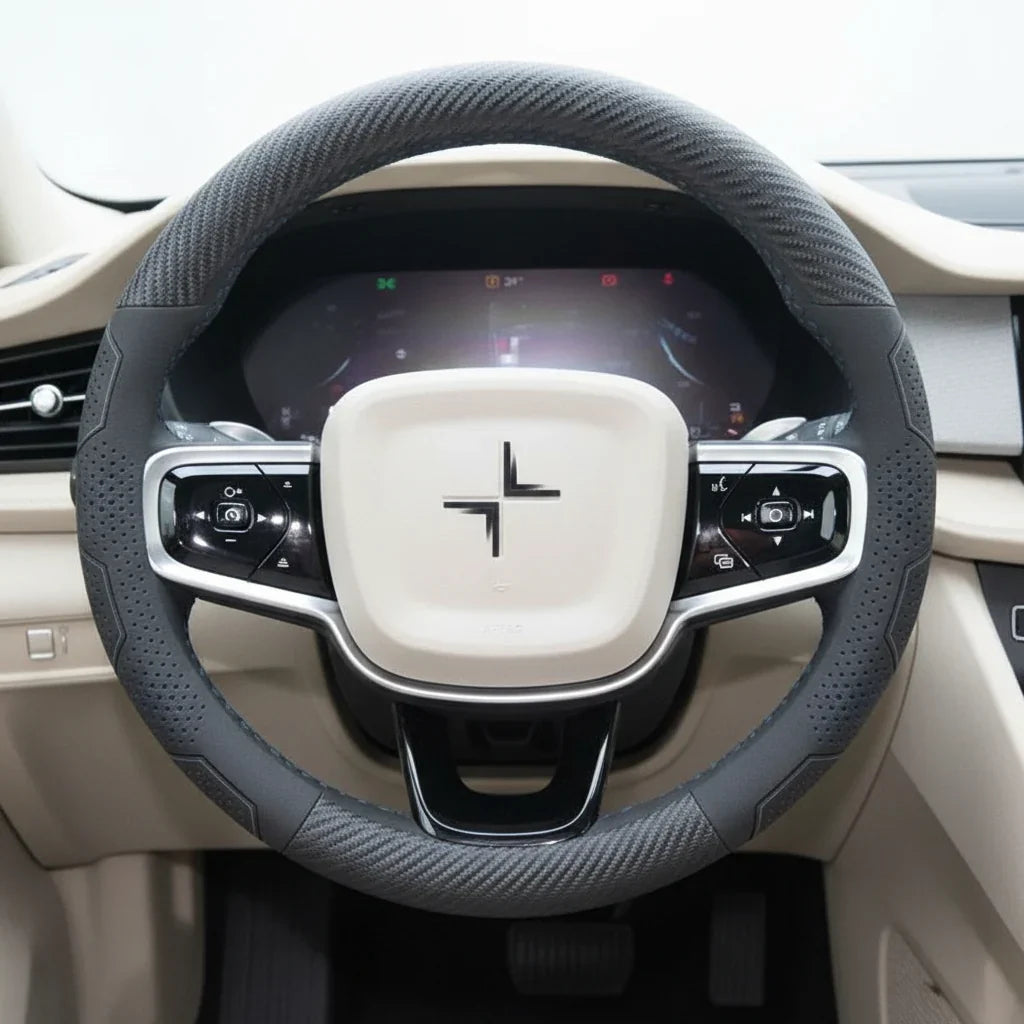 Polestar Carbon Fiber Suede Steering Wheel Cover