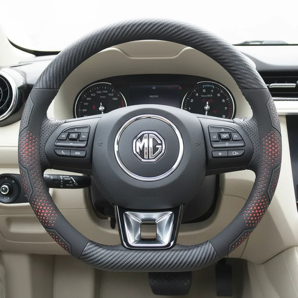 MG Carbon Fiber Suede Steering Wheel Cover