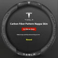 Tesla Carbon Fiber Leather Steering Wheel Cover