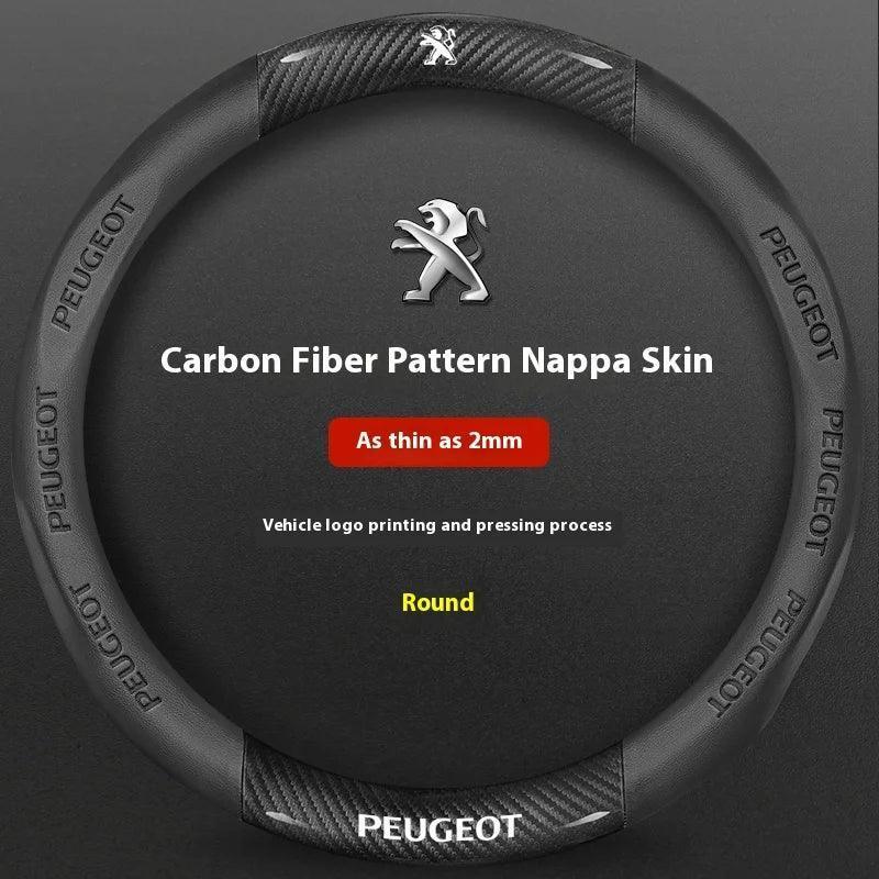 Peugeot Carbon Fiber Leather Steering Wheel Cover