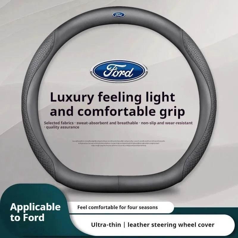 Ford Carbon Fiber Leather Steering Wheel Cover