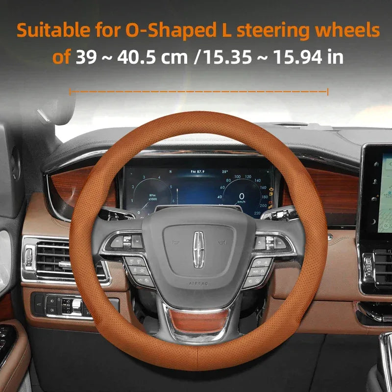 Lincoln Ultra-Thin Breathable Leather Steering Wheel Cover