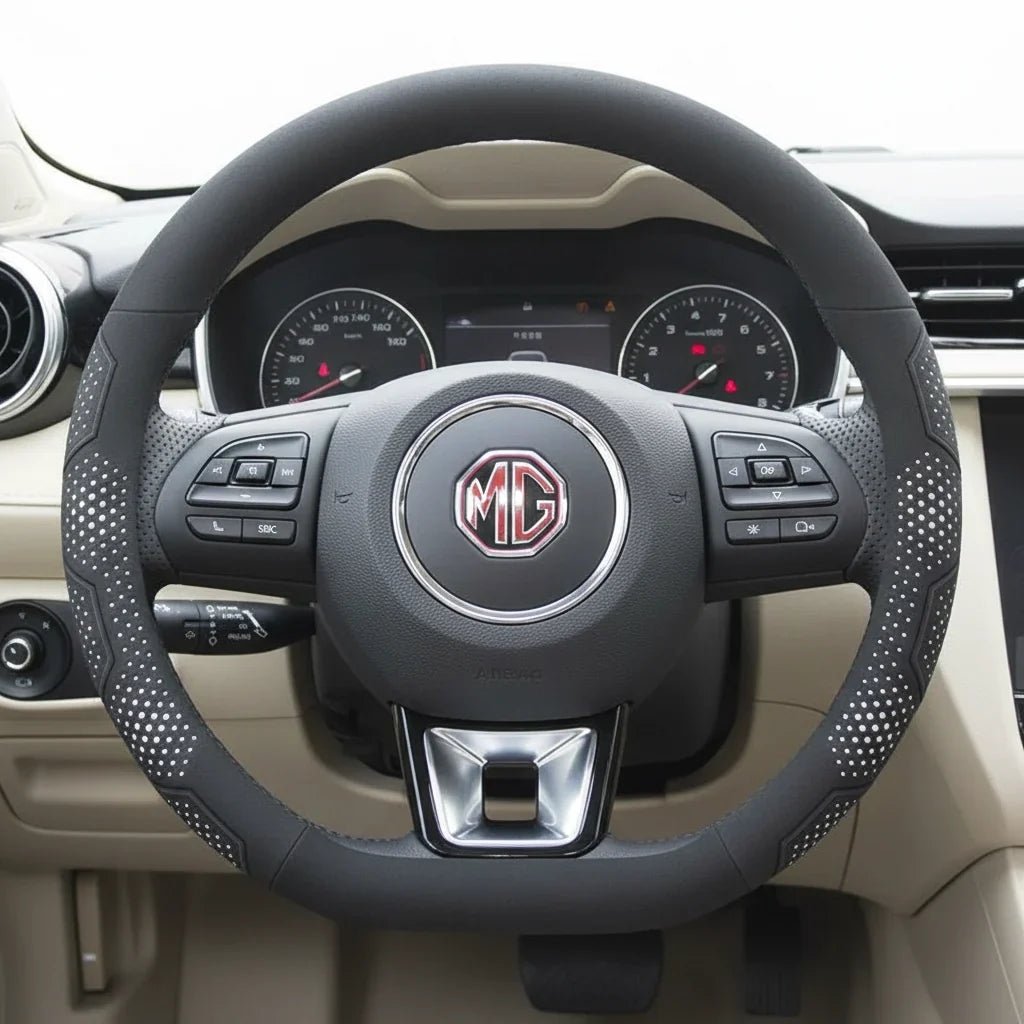 MG Carbon Fiber Suede Steering Wheel Cover