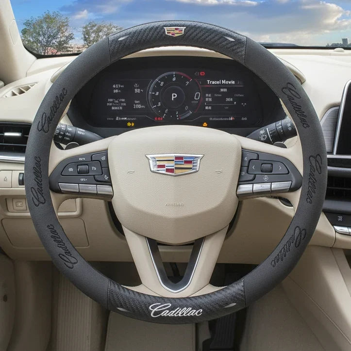 Cadillac Leather & Carbon Fiber Steering Wheel Cover