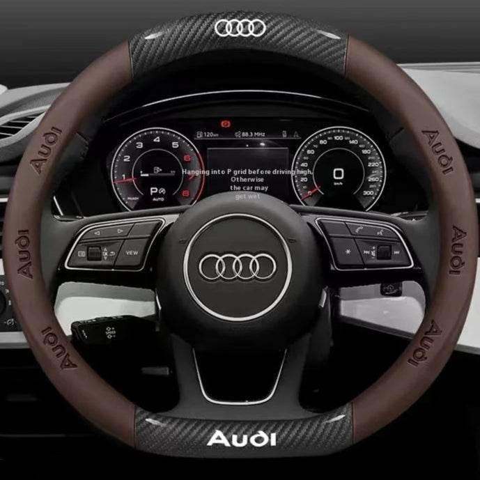 Audi Carbon Fiber Leather Steering Wheel Cover
