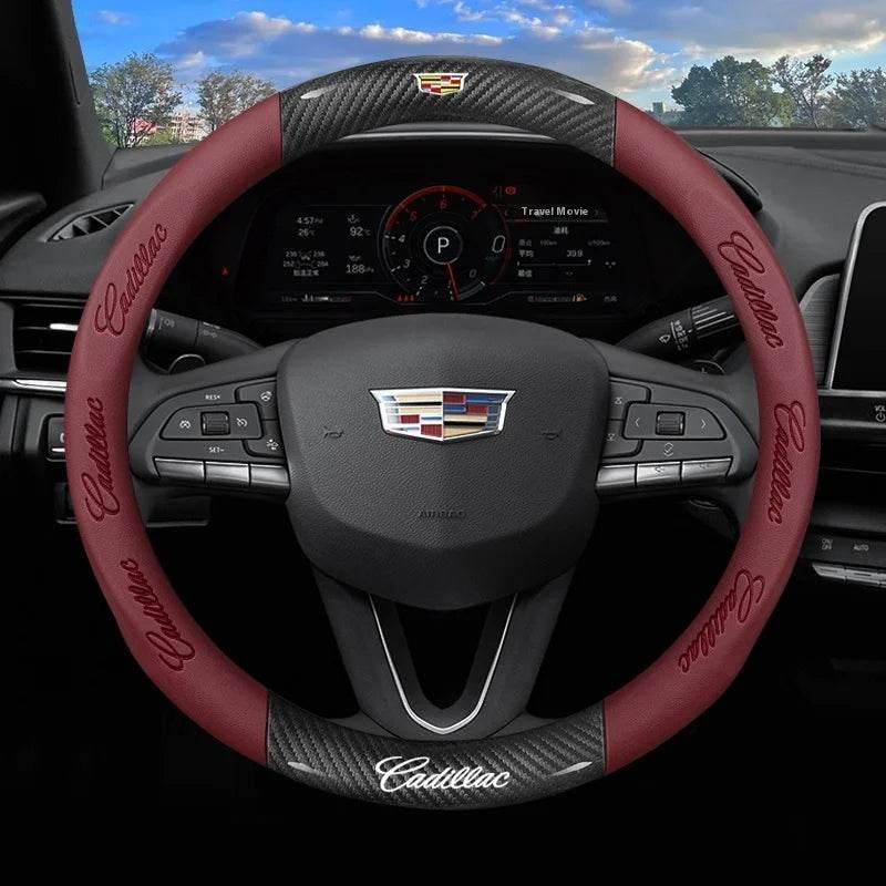 Cadillac Leather & Carbon Fiber Steering Wheel Cover