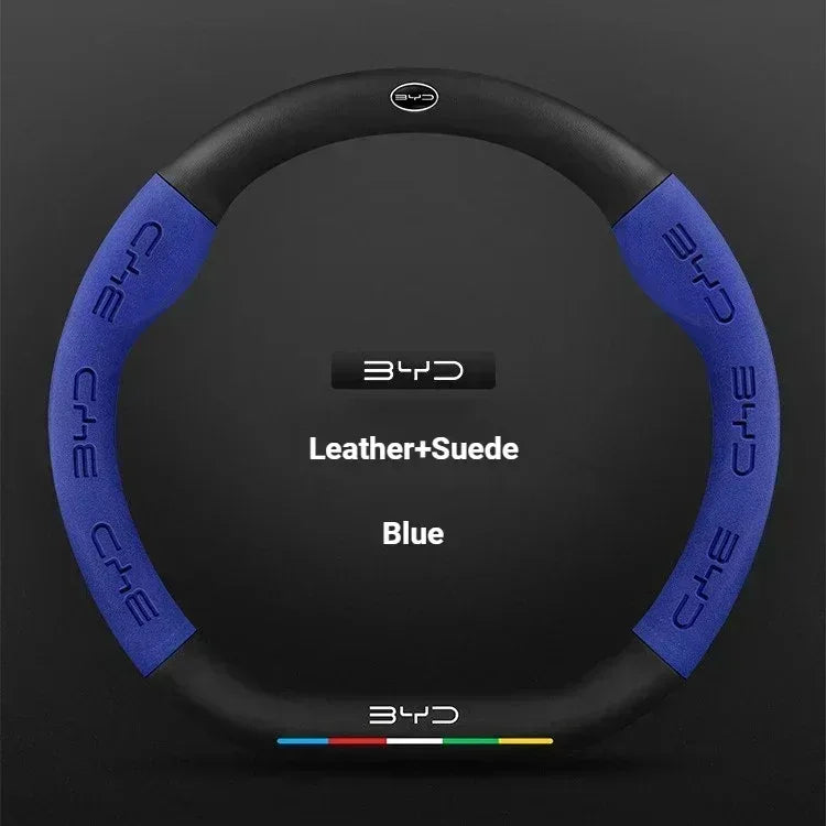 BYD Carbon Fiber Leather Steering Wheel Cover