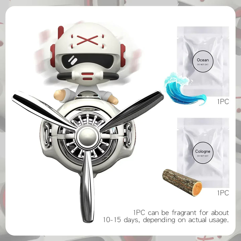 Rotating Propeller Pilot Plane Car Air Freshener