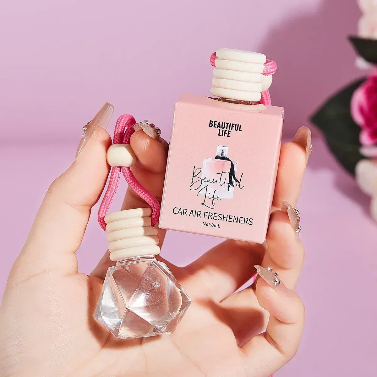 Pink Hanging Car Air Freshener Perfume Pendant