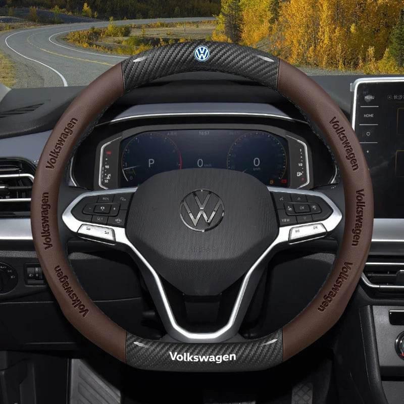 Volkswagen Suede & Carbon Fiber Steering Wheel Cover