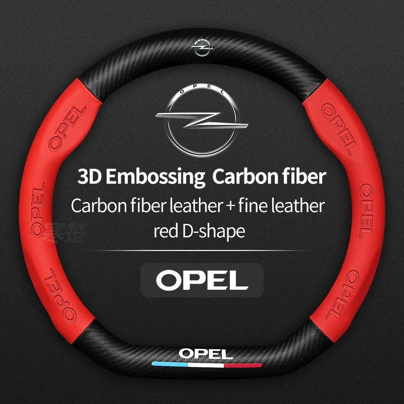 Opel Carbon Fiber Leather Steering Wheel Cover