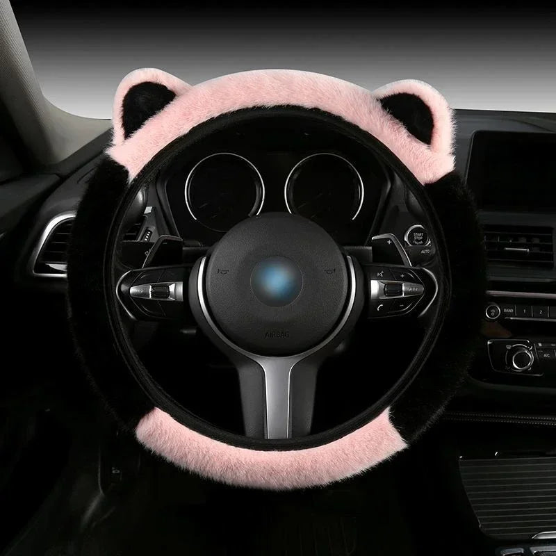 Plush Cat Ear Universal Steering Wheel Cover