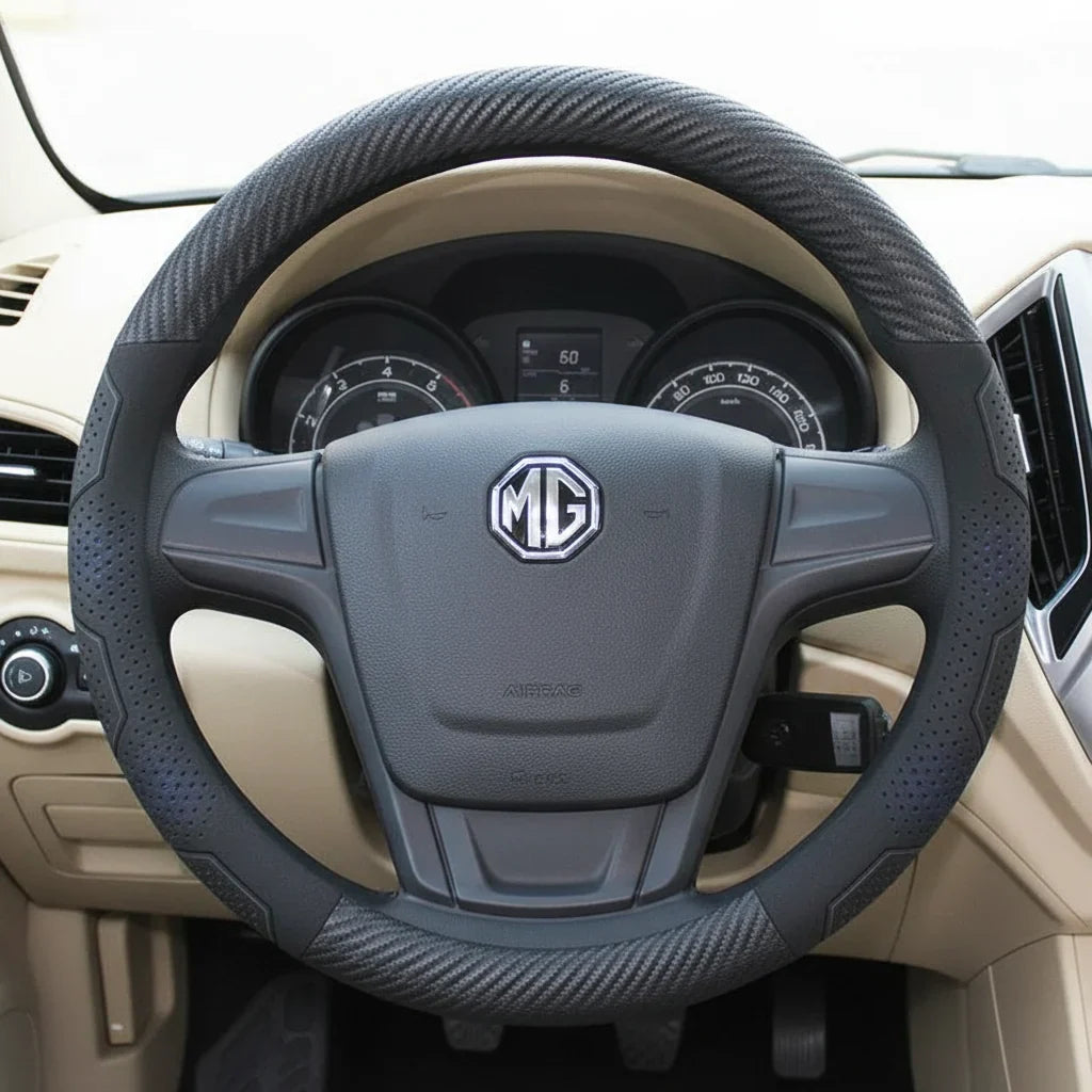 MG Carbon Fiber Suede Steering Wheel Cover