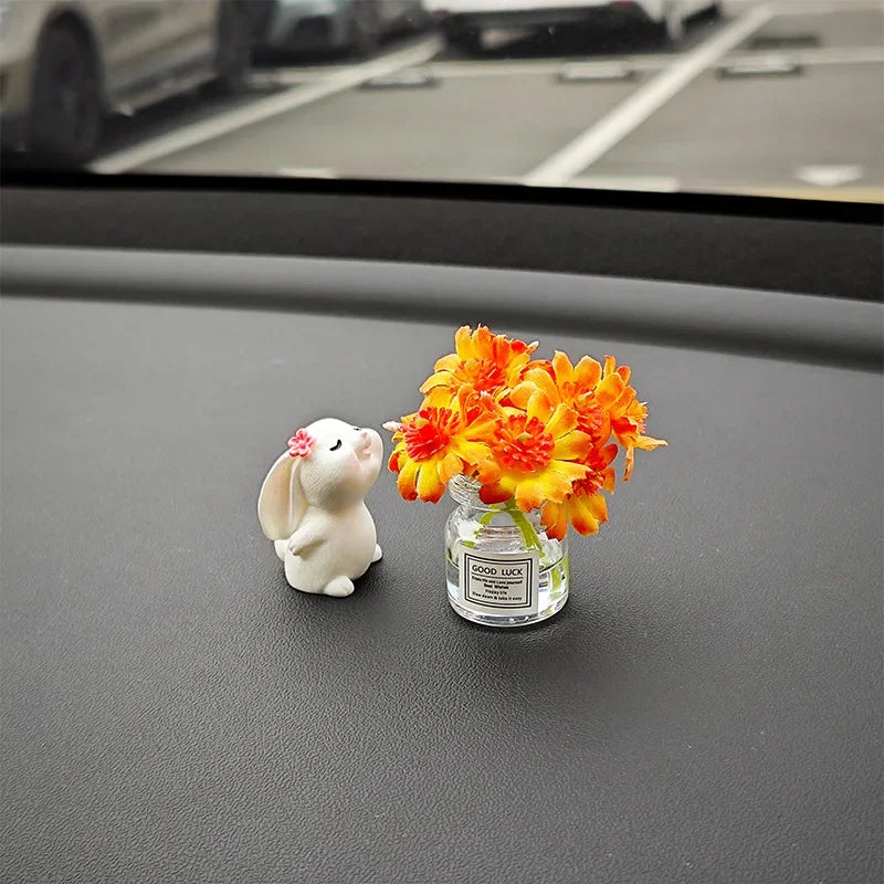 Bunny Floral Fragrance Car Console Ornament
