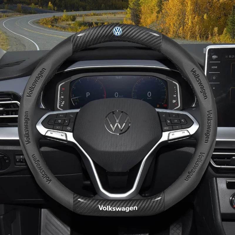 Volkswagen Suede & Carbon Fiber Steering Wheel Cover