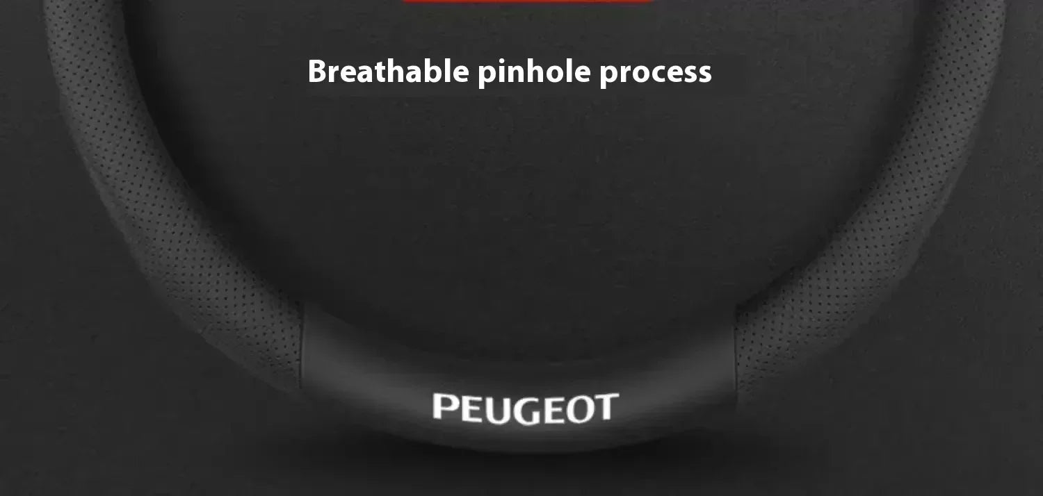 Peugeot Carbon Fiber Leather Steering Wheel Cover