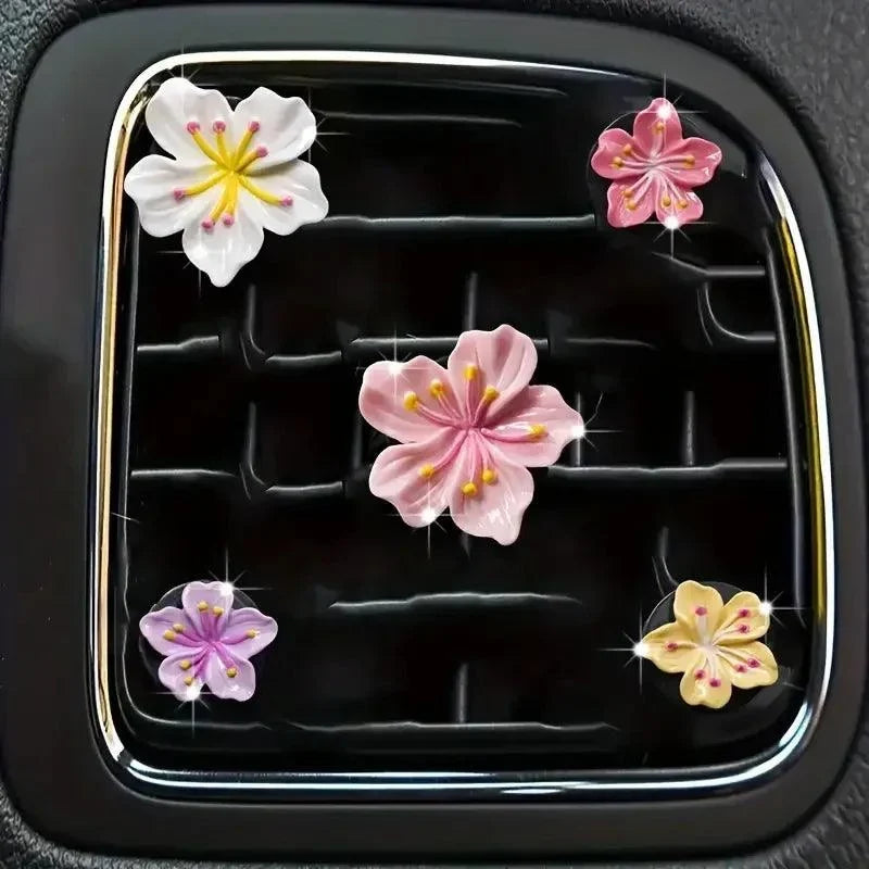5pcs Flower Car Perfume Clip Air Vent Decorations Interior