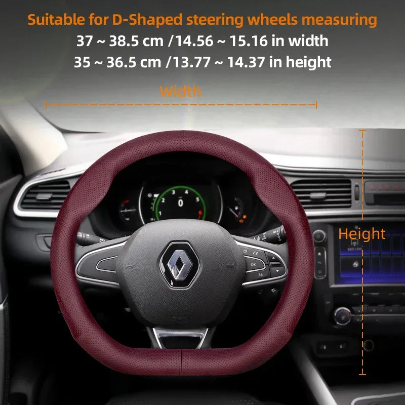 Renault Ultra-Thin Breathable Leather Steering Wheel Cover