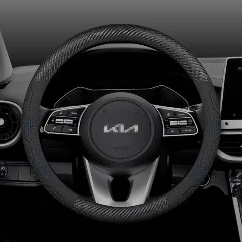 Kia Carbon Fiber Suede Steering Wheel Cover