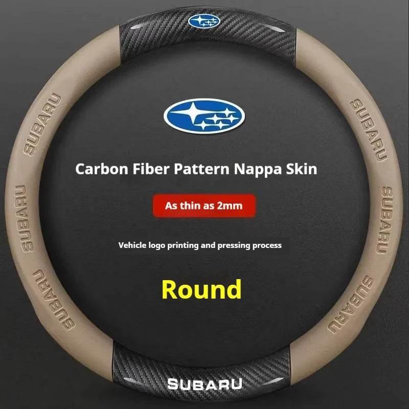 Subaru Carbon Fiber Leather Steering Wheel Cover